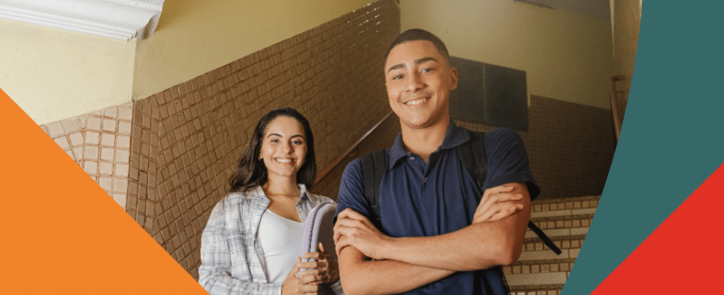 Male and Female Student in the Hallway